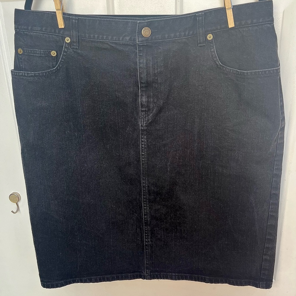 VNT Y2K Lauren Ralph Lauren Black Denim Pencil Skirt - 14W